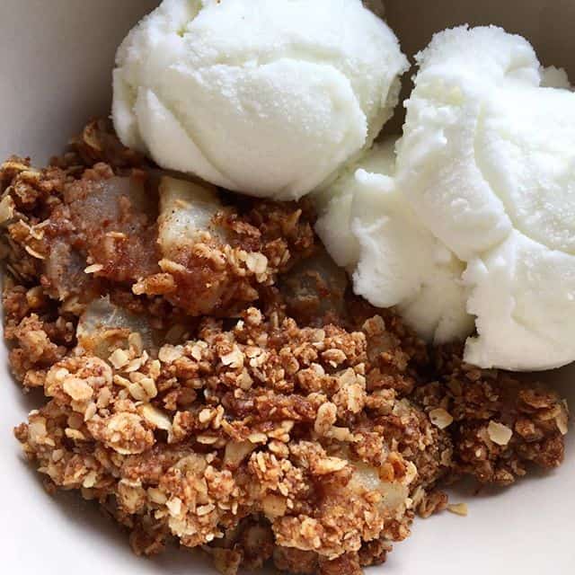 Healthy Almond Pear Crisp 