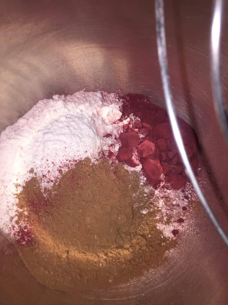 Dry ingredients in the mixing bowl 