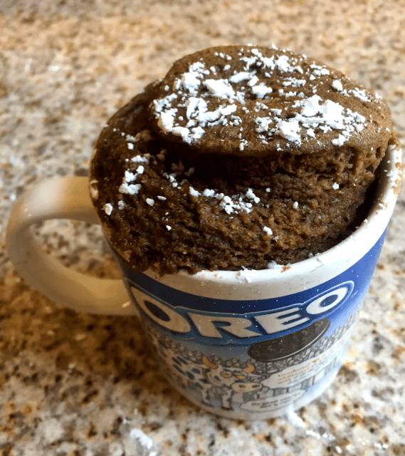 Healthy Chocolate muffin in a mug