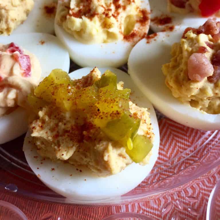 Roasted Red Pepper Deviled Eggs FlyPeachPie