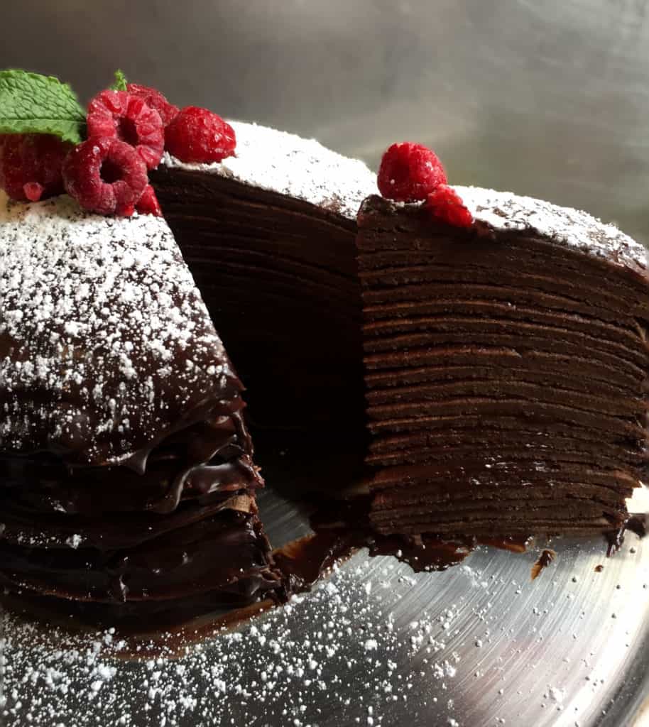 21 layers of chocolate crepe cake