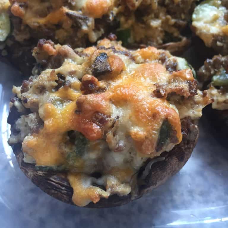 Low Carb Sausage Stuffed Mushrooms FlyPeachPie