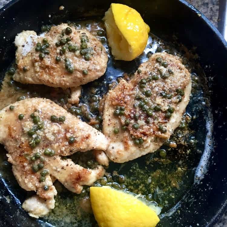 Almond Crusted Chicken Piccata - FlyPeachPie