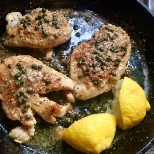 Almond Crusted Chicken Piccata - FlyPeachPie