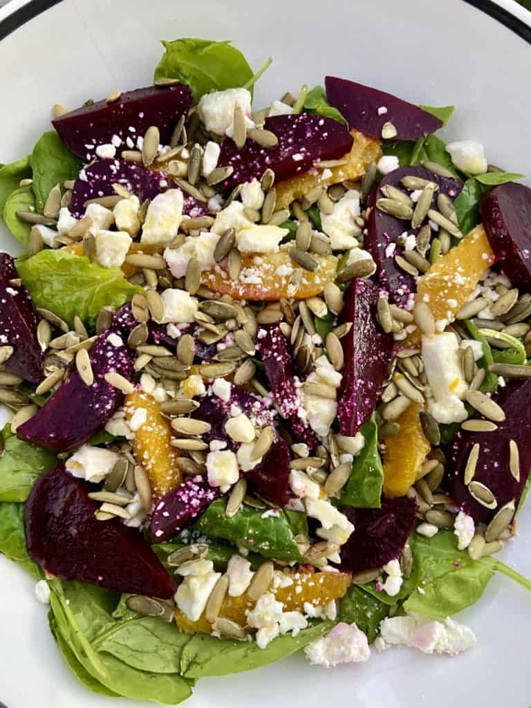 roasted beet, feta and orange salad