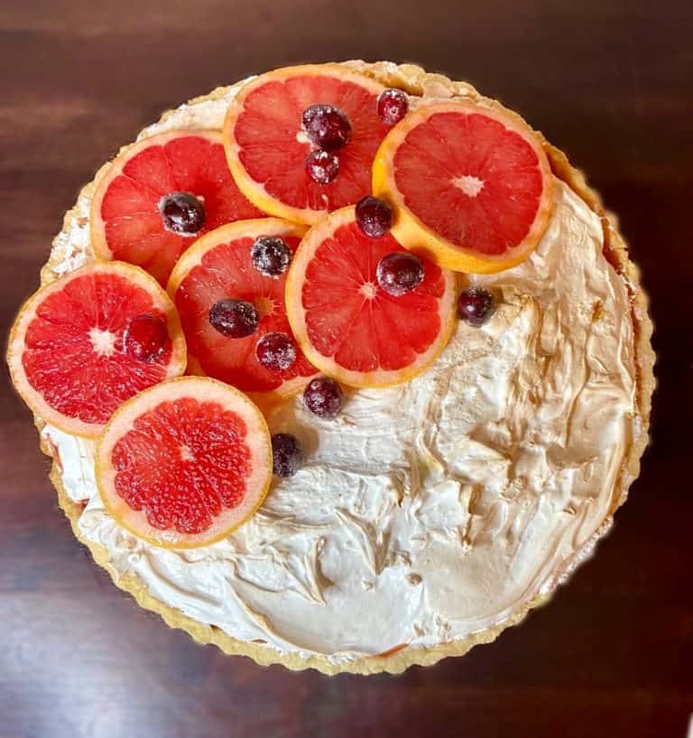 Grapefruit and Cranberry Meringue Tart FlyPeachPie