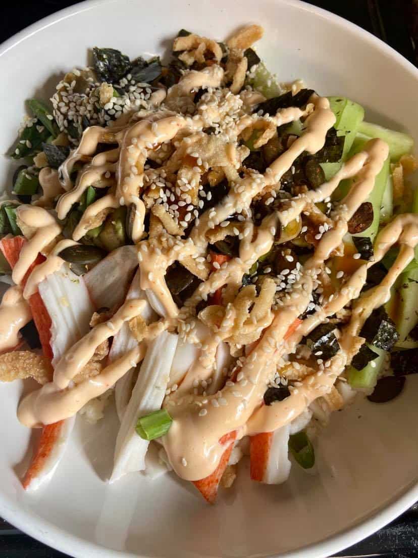 Cauliflower Rice Sushi Bowls - FlyPeachPie