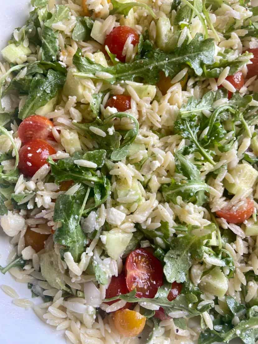 Summer Orzo Pasta Salad FlyPeachPie
