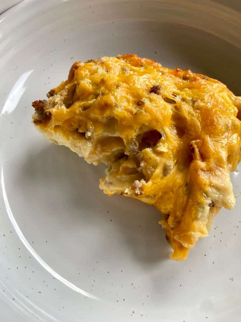 Sausage Christmas Breakfast Casserole - FlyPeachPie