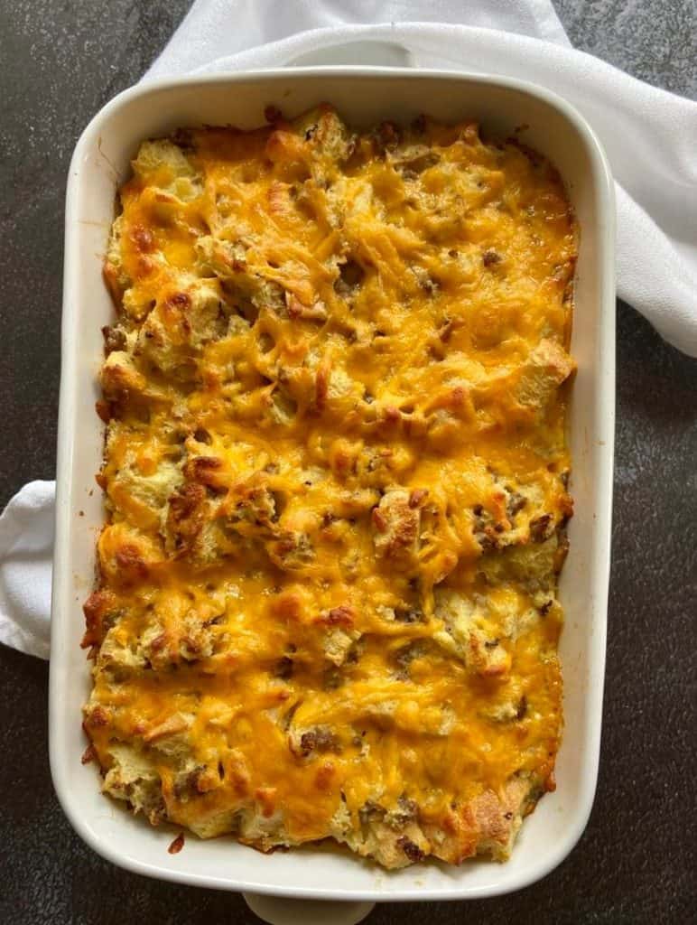 Sausage Christmas Breakfast Casserole - FlyPeachPie