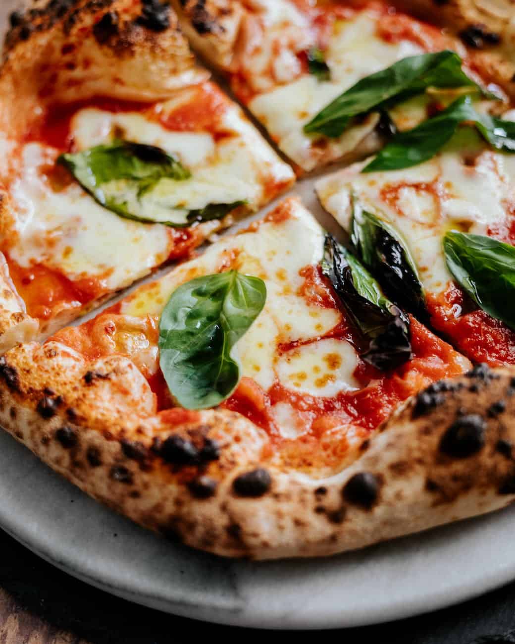 fresh sourdough pizza on plate